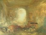 水彩大师 William Turner_1837 Un intérieur à Petworth